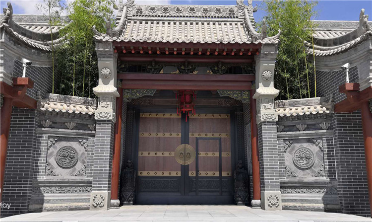 榆林庭院仿古銅門、銅匾